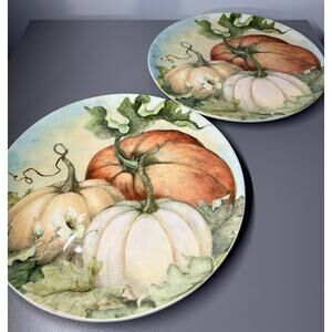 Set of 2‎ Pier 1 Grateful Harvest Dinner Plates 11.25"